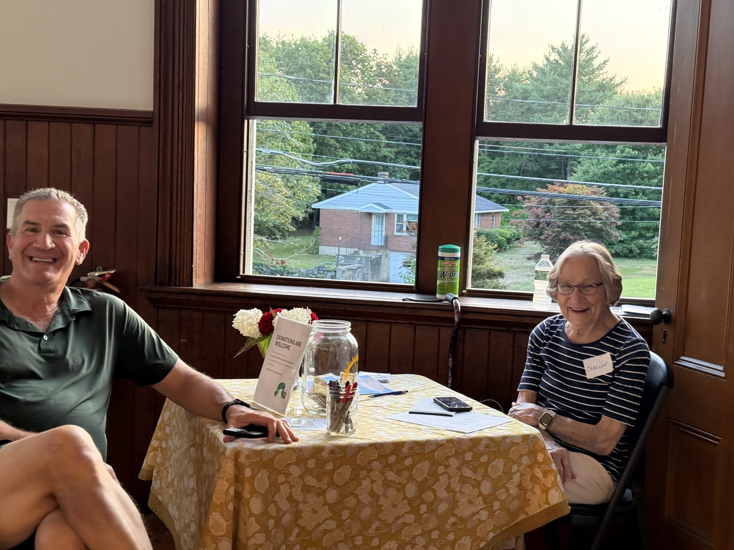 Recreation Director and Library Friend at Contra Dance 